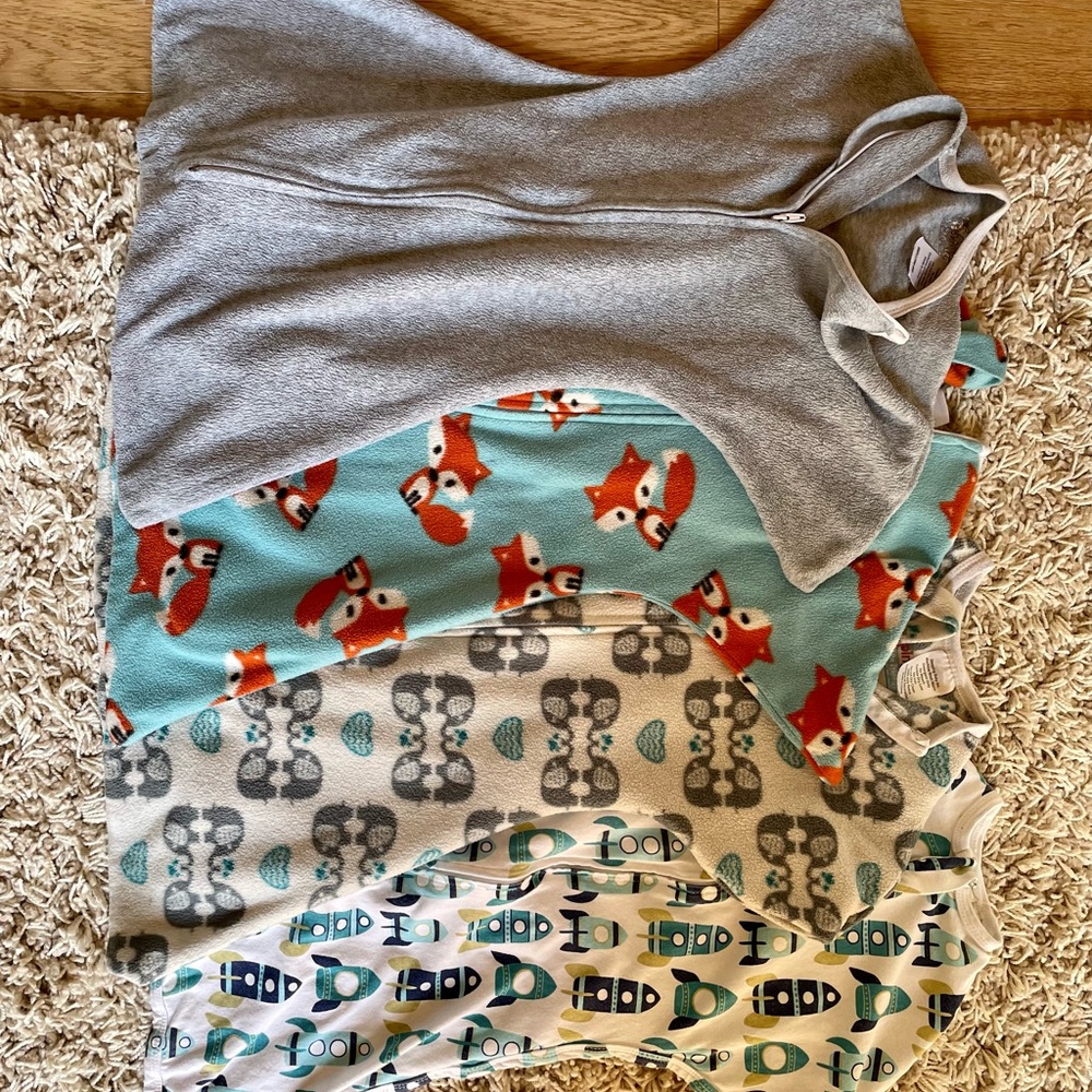 Set of 4 Zipadee-zips sz S(4-8)mo